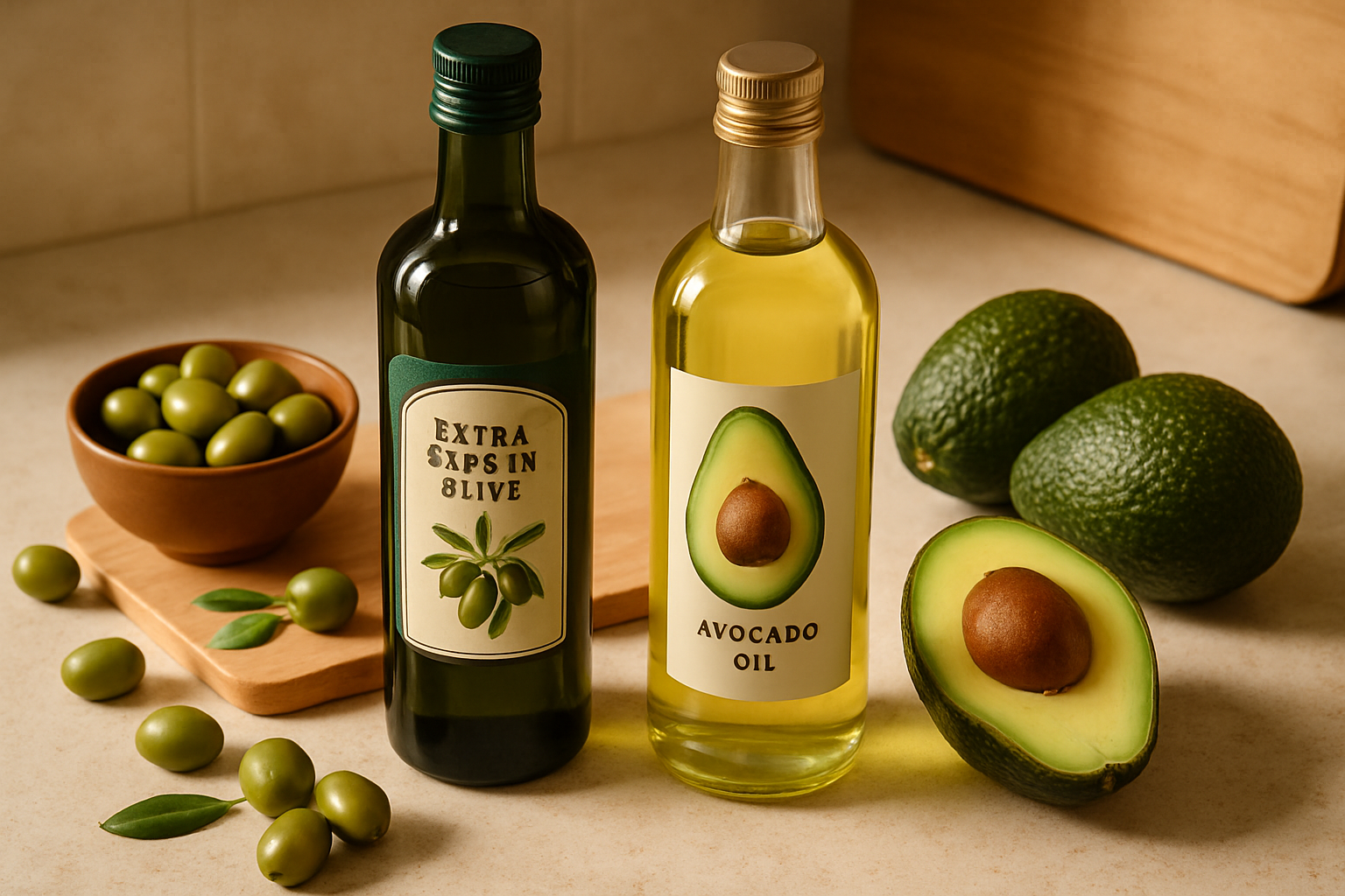 Extra Virgin Olive Oil vs Refined Avocado Oil: Comparing healthy cooking fats.