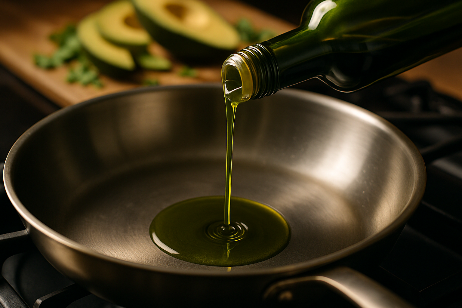 High-Heat Cooking: Avocado oil handles temperatures up to 520°F without smoking or oxidisation.