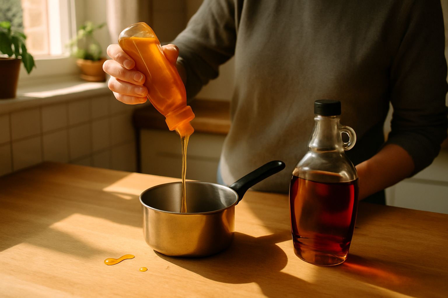 At 350°F, honey darkens before maple does