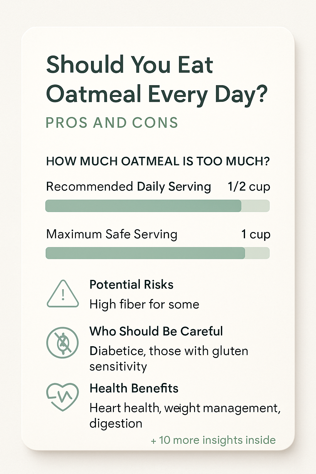 How much oatmeal is too much, and who should be careful?