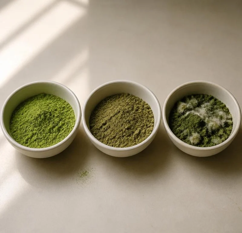 Fresh, stale, or spoiled matcha