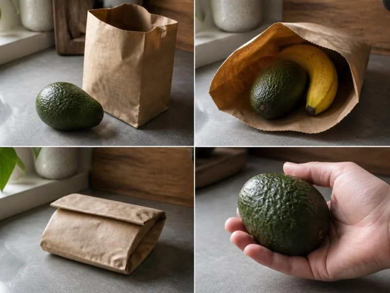 Paper-bag avocado ripening method