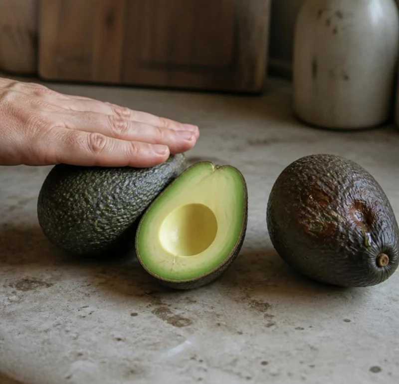 Ripe avocado versus damaged avocado