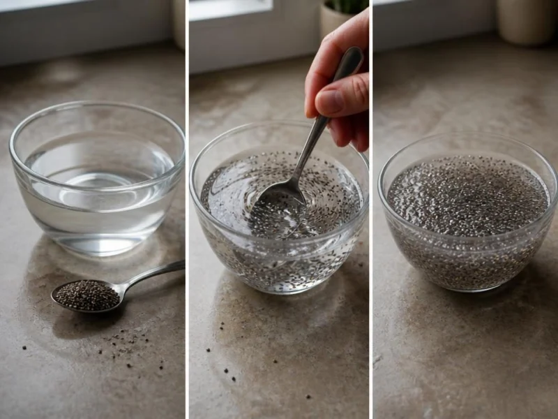 How chia changes when mixed with liquid