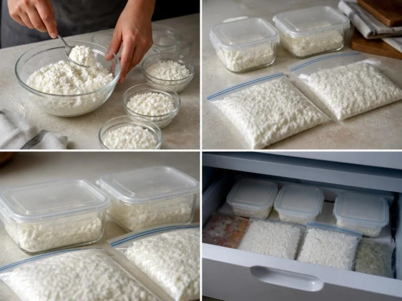 Portioning Cottage Cheese for the Freezer
