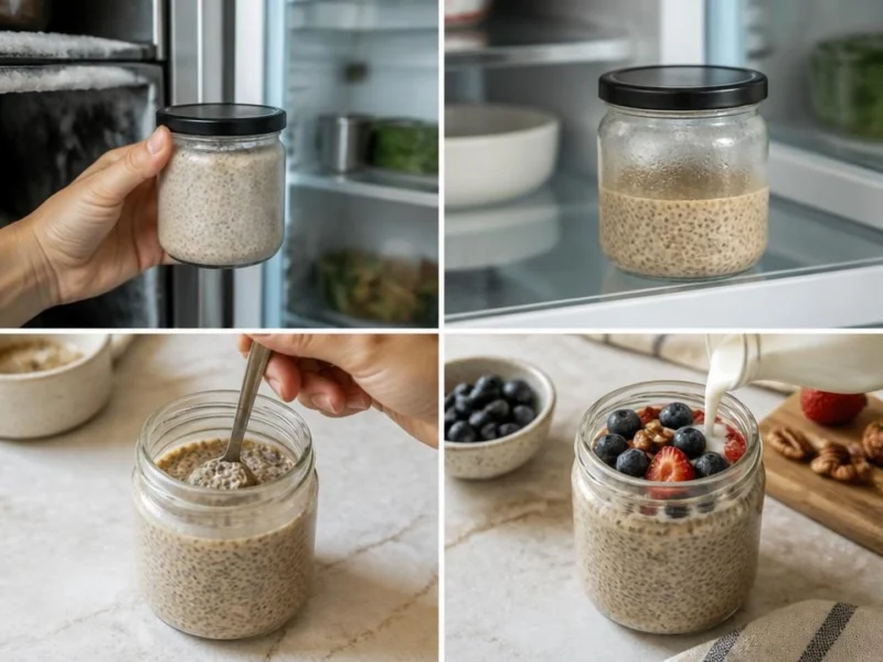 Thaw and refresh frozen chia pudding
